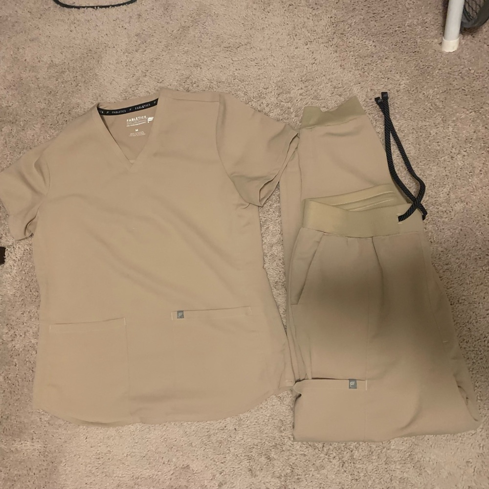 Fabletics Tan colored scrub set
